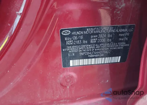 2017 Hyundai Elantra Se z USA, uszkodzony, nr VIN 5NPD84LFXHH071402